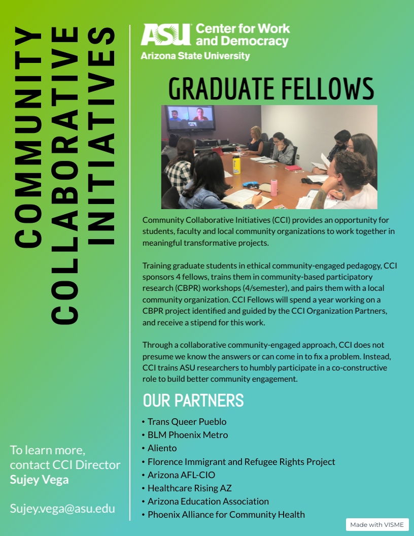 CCI flyer for graduate fellowships.