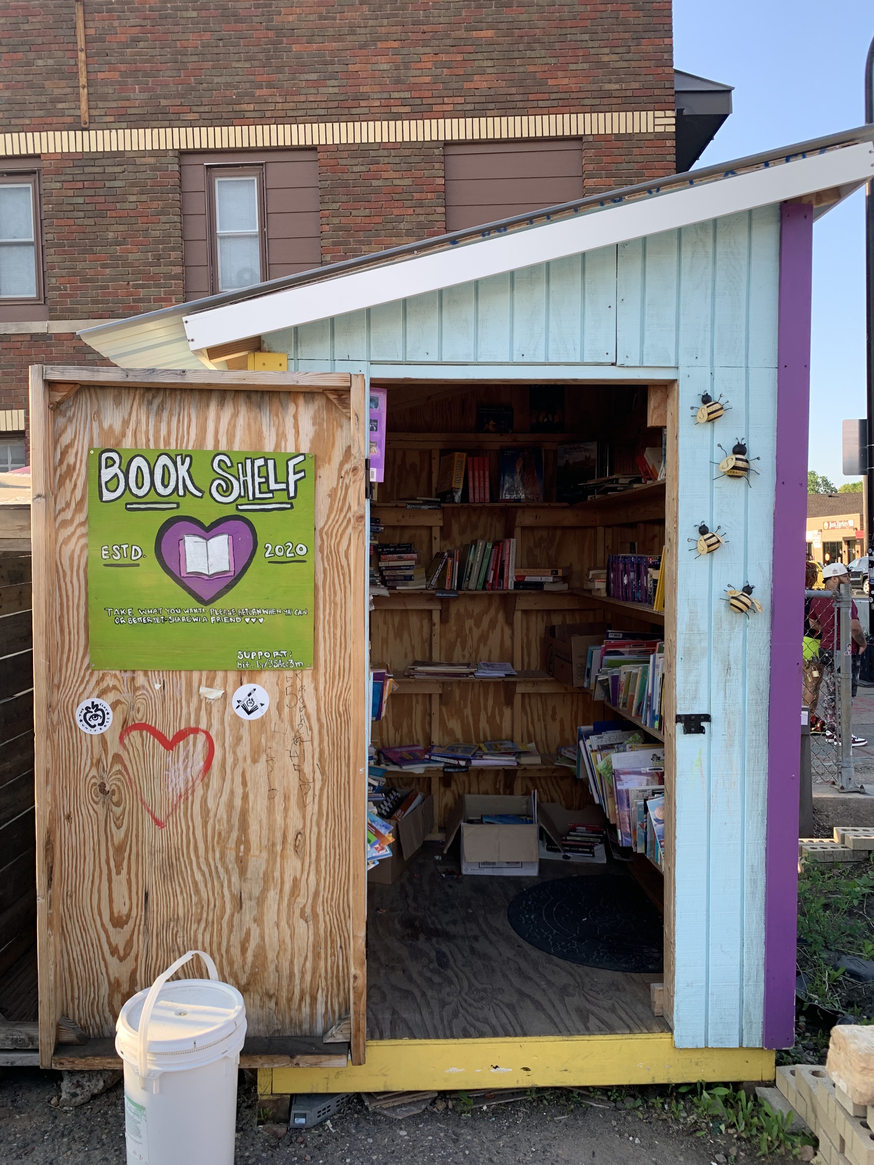 Community bookshelf in George Floyd Square.