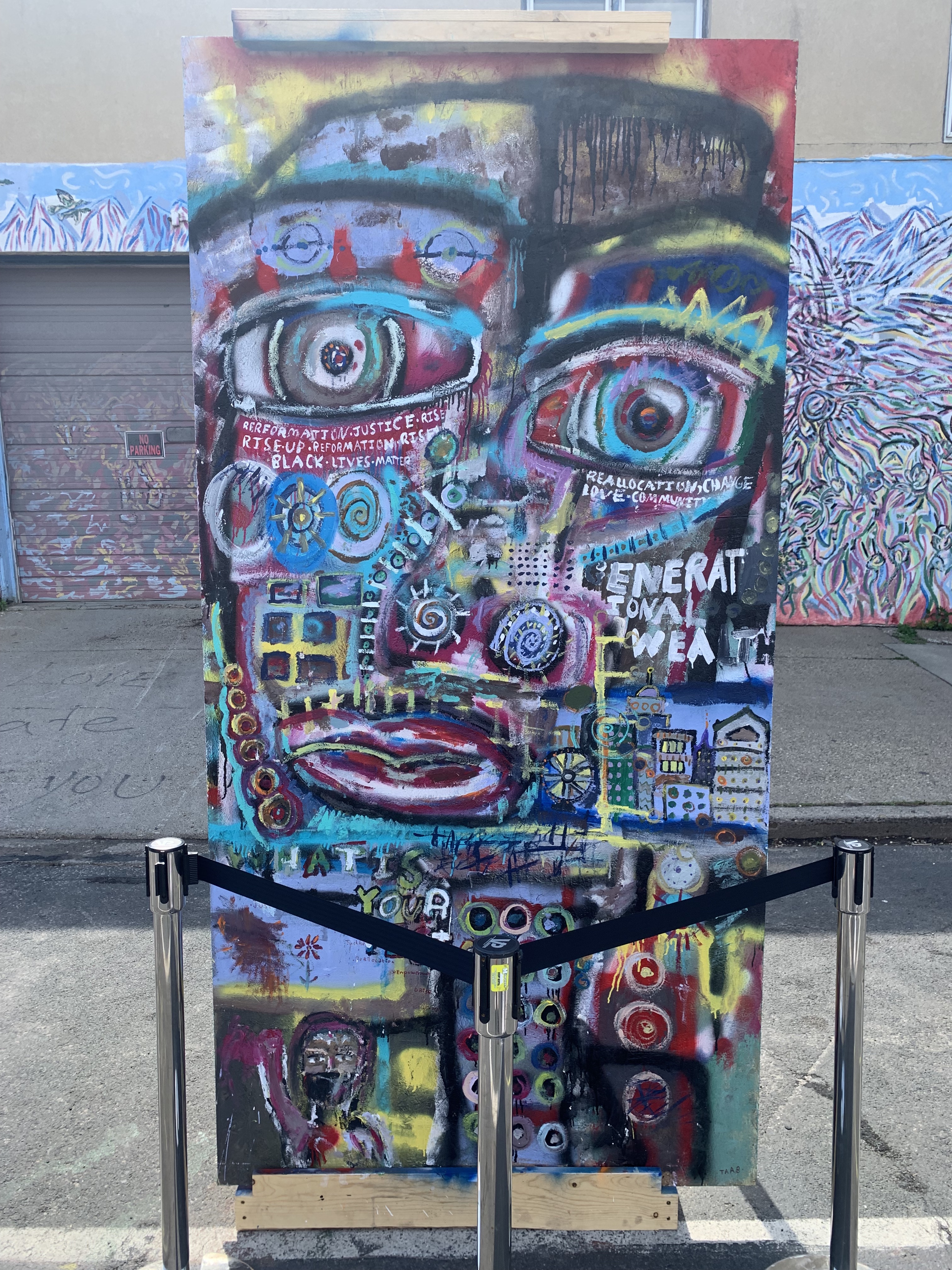 A spray paint portrait.