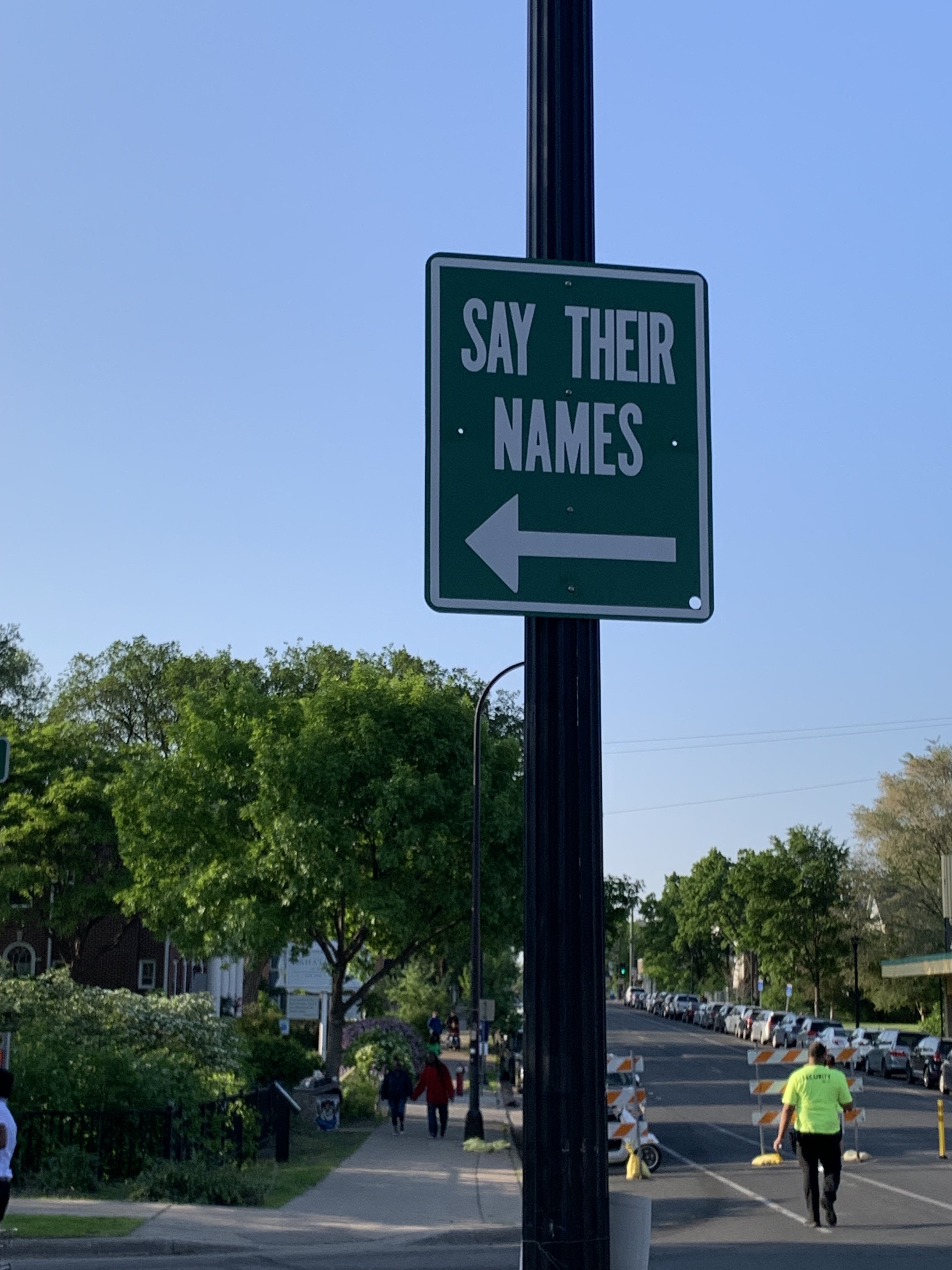 Sign readings "Say Their Names"